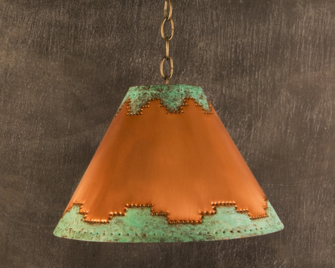 Lampshade-LS, Mesa design, Green-Natural Copper