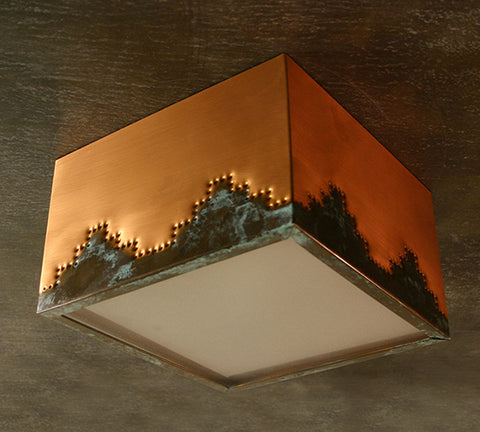 Ceiling Light - CFS, Mesa design,Hint of Green-Natural