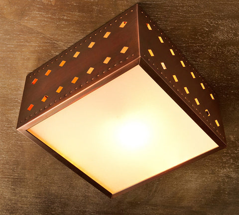 Ceiling Light - CFS, Cut Out #3 design, Iridescent patina