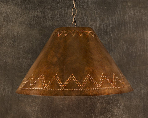 Lampshade-LS, Zig Zag design, Ferric patina
